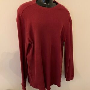Nat Nast LS T-Shirt Red Waffle Knit Sz L